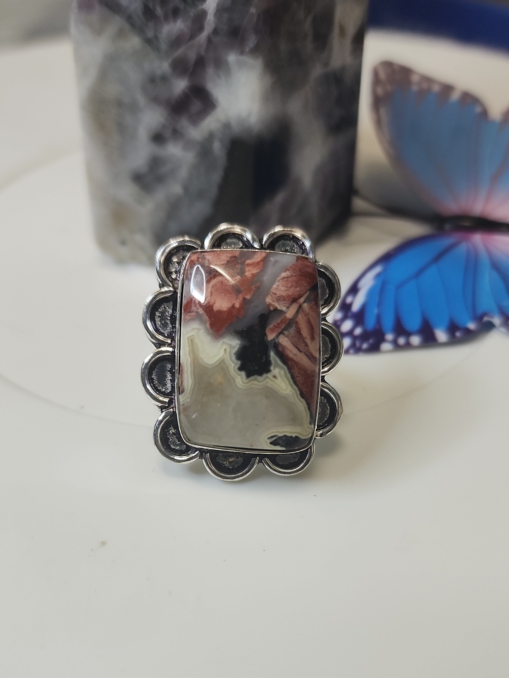 Red Jasper Statement Ring - Women Jewelry